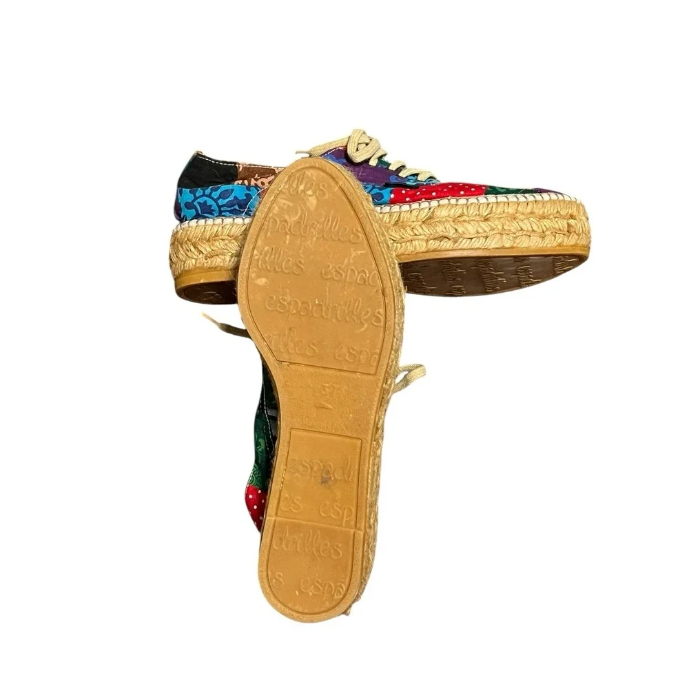 Anthropologie Gaimo Flat Espadrilles Colorful Sandals Made In Spain sz 37